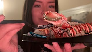 ASMR l Easting sushi + hard candy l whispering, eating, tapping, hand movements screenshot 3