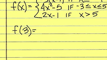 Evaluate a Piecewise Function Video #2