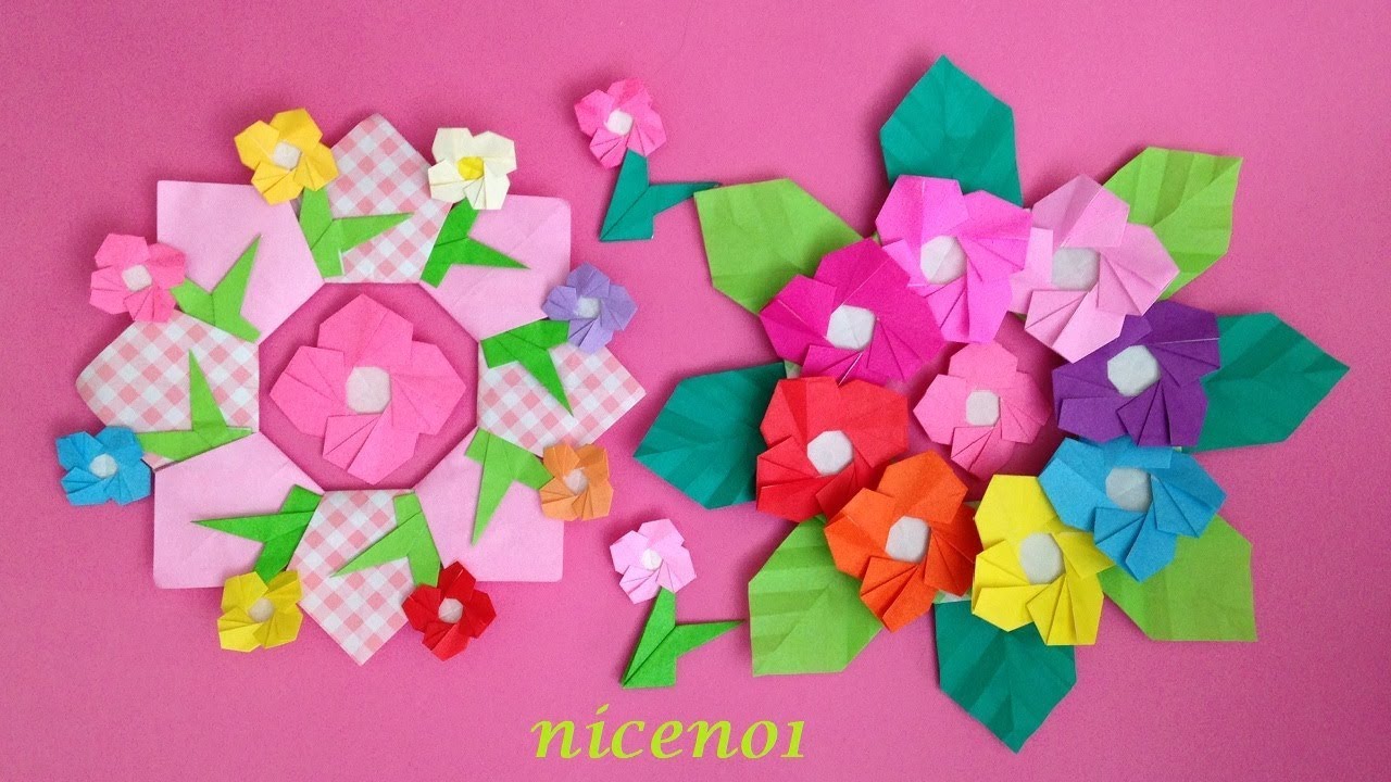 折り紙 花 折り方 Origami Flower Tutorial Niceno1 折り紙 花 ペーパーフラワー 作り方 折り紙 春