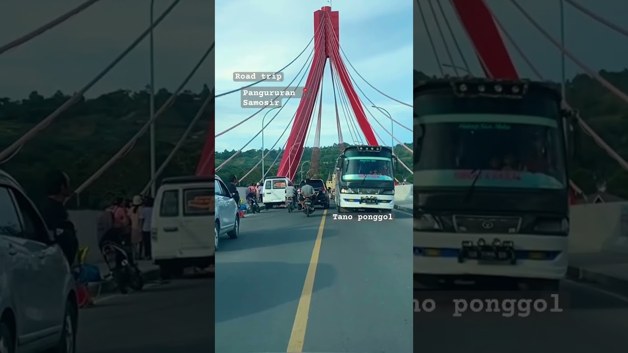 Road trip jembatan penghubung Pulau Samosir‼️Pangururan, jembatan Tano Ponggol 