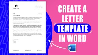 Create a letter template in Word | with logo