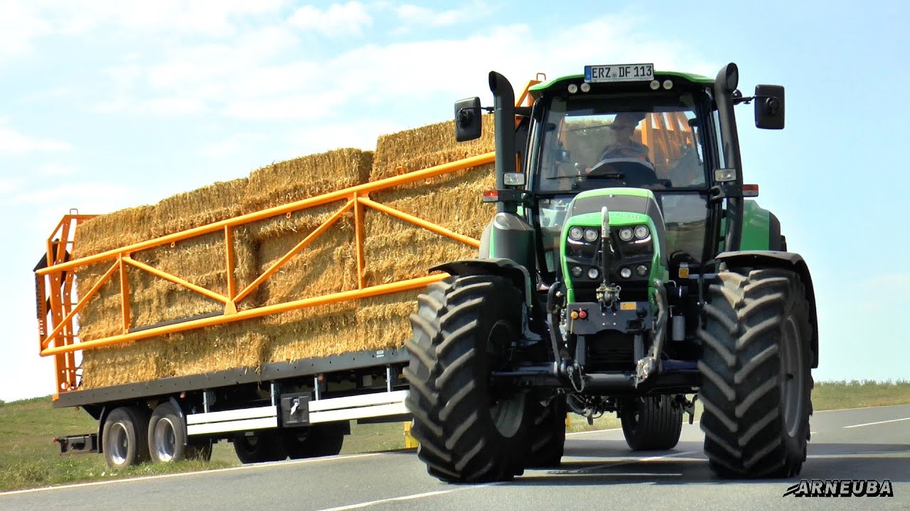 WIELTON Ballenwagen mit Ladungssicherung // 1- Achs Dolly // Deutz-Fahr & Fendt Traktoren