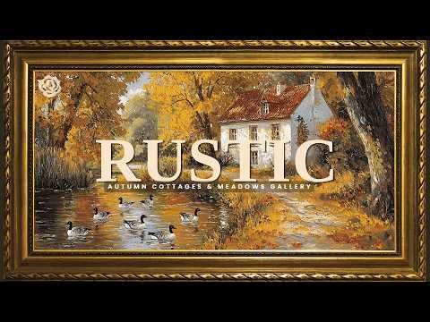 Rustic Autumn Cottages and Meadows 🍂 Framed TV Art Gallery with Music