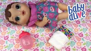 Feeding our Adorable Baby Alive Lil Sips Baby Doll a Bottle
