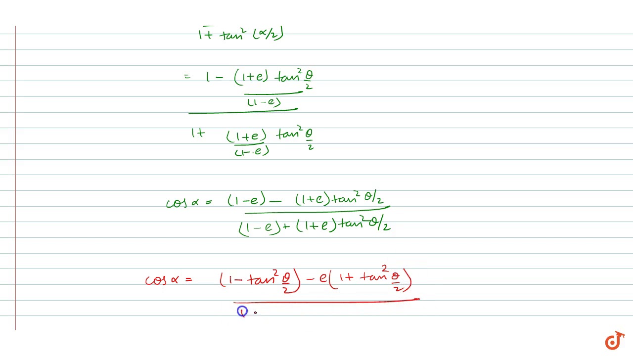 If Tan Theta 2 Sqrt 1 E 1 E Tan Alpha 2 Then Cos Alpha Youtube If Tan Theta 2 Sqrt 1 E 1 E Tan Alpha 2 Then Cos Alpha Youtube