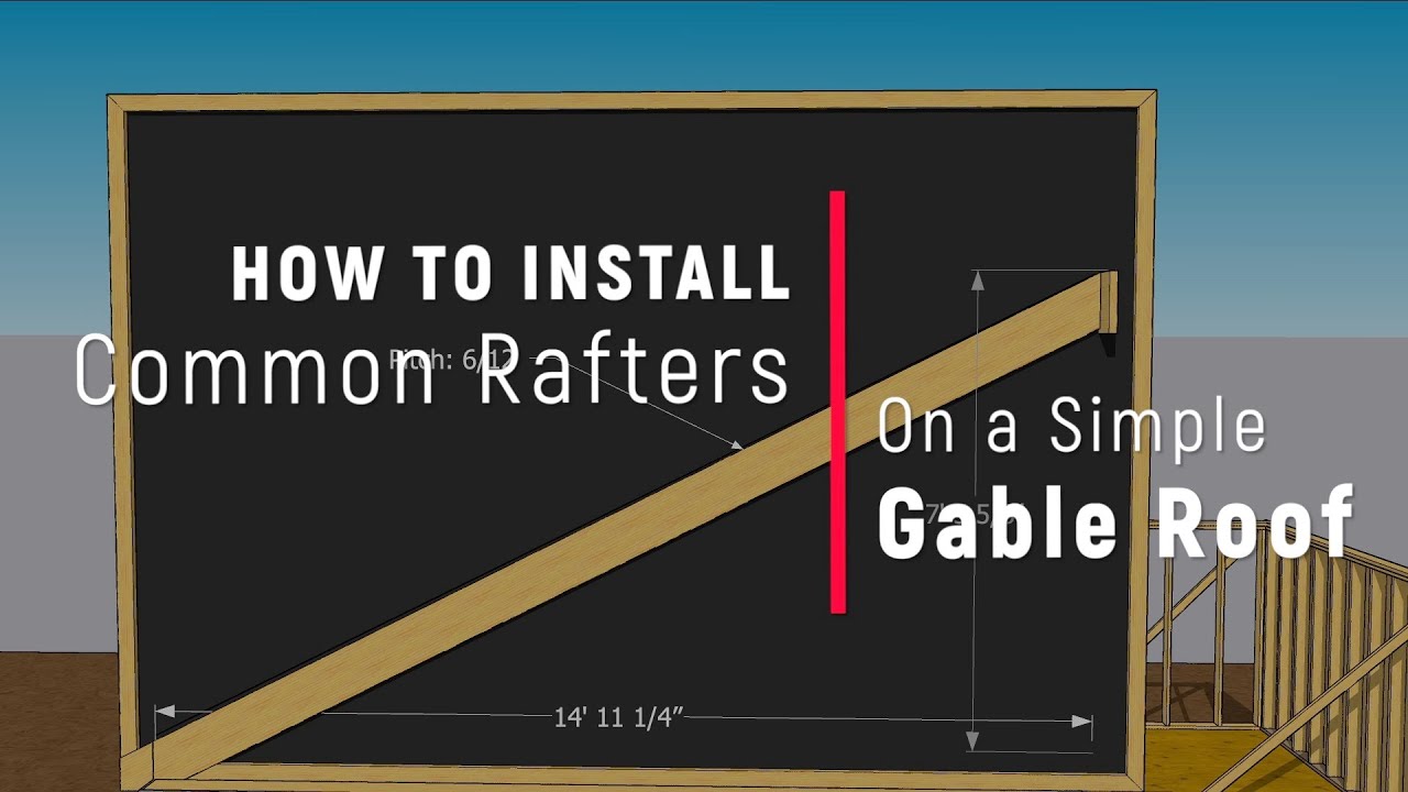 How to Install Common Rafters on a Gable Roof: Calculating Ridge Height ...
