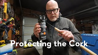 Protecting the cork of the fishing rod.