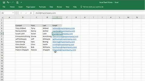 Using Flash Fill in Excel to Rearrange Data