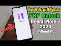 Redmi Note 7 (M1901F7I) FRP Unlock/ Google Account Bypass 2020 (Without PC)