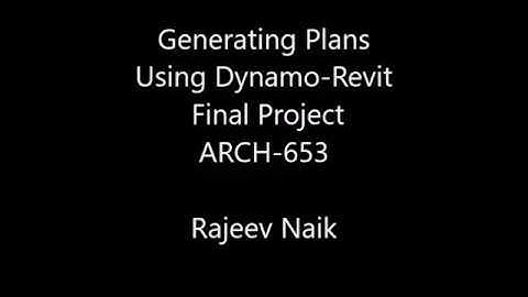 Generating Plans using Dynamo-Revit Final Project