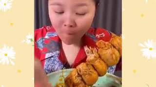 Chinese Food Mukbang ,Asmr Eating Show, Lamb Intestines Round Sausage Sheep Brainstreaky Pork