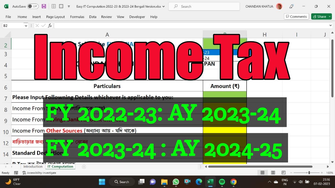 TAX CALCULATION 2022 23 FY & 2023 24 FY TAX CALCULATOR