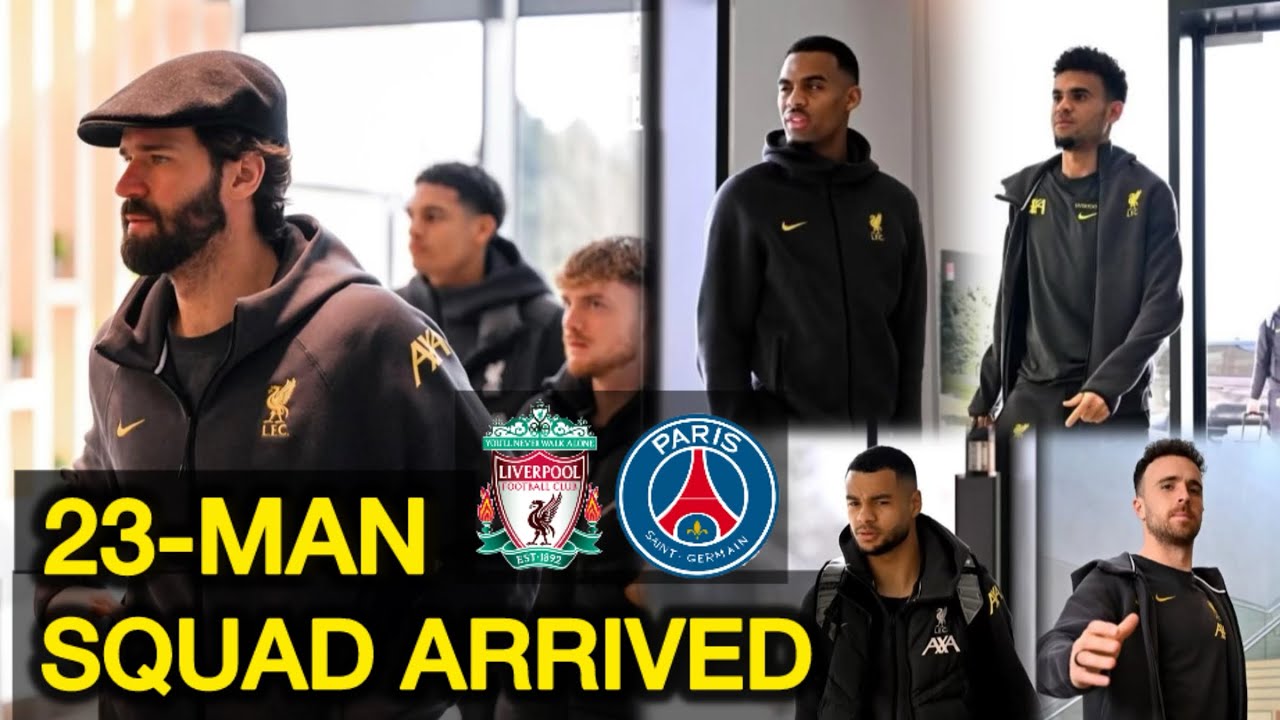 Liverpool 23-Man Squad Arrived at Anfield for PSG UCL 2nd Leg Clash🔥🔥