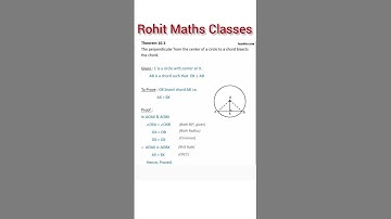 The Perpendicular From The Center Of A Circle To A Chord Bisect The Chord #shorts #circle #maths