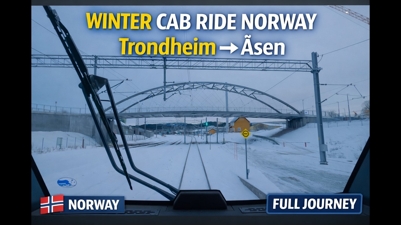 Trondheim - Åsen | Real-Time Train Cab Ride Through Norway