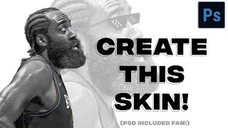 James Harden Skin Poster How To + Understanding Gradient Maps | Sports Design | Cal So Scoped screenshot 2