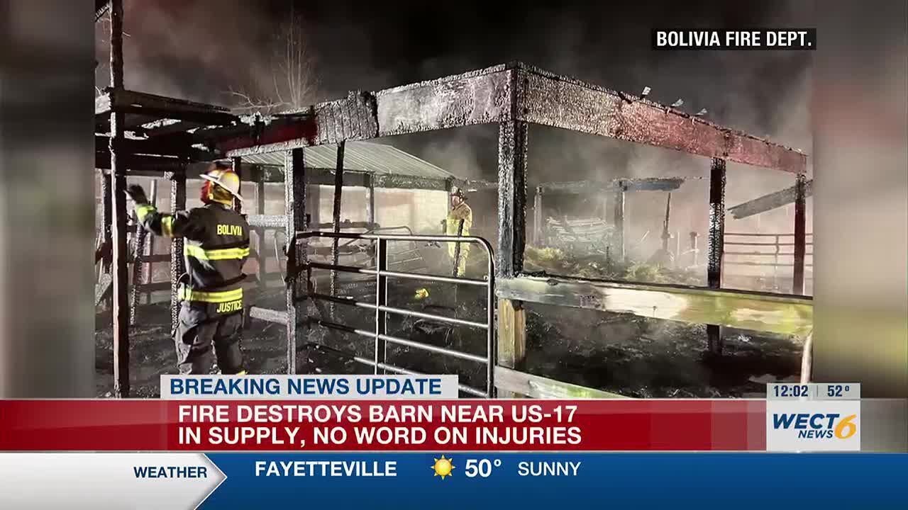 Crews respond to barn fire in Supply - YouTube