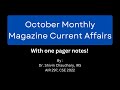 October monthly magazine current affairs for upsc cse