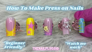 HOW TO MAKE PRESS ON NAILS 💗| Beginner friendly tutorial 🌸| Watch me work | Thenailplug510
