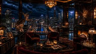 Chicago Jazz Room | Luxury Art Deco Penthouse | 8 Hours of Late Night Jazz & Storms