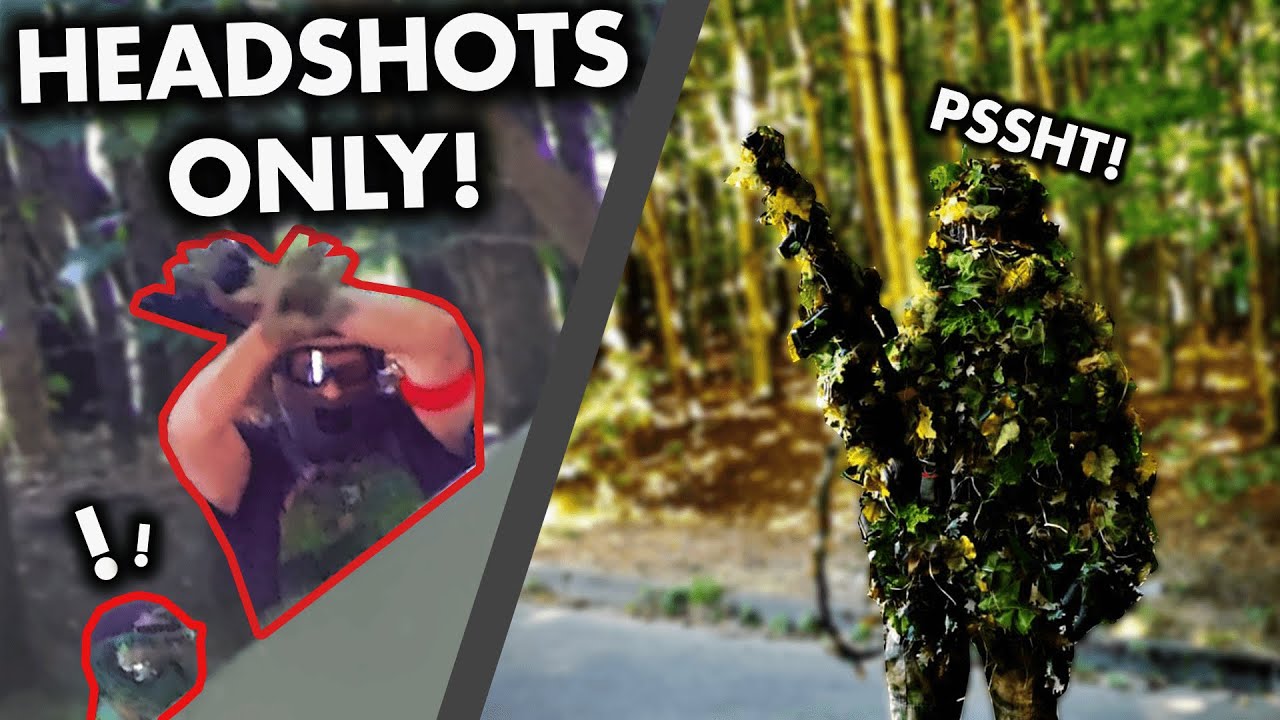 Stealth Airsoft Ghillie with DMR takes Headshots at AreaM YouTube