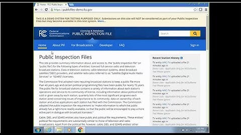 Online Public Inspection File Demo - Screen Share