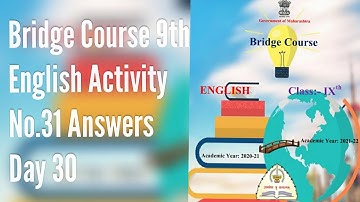 Bridge Course 9th English | Activity No.31 Answers | day 31 | Bridge Course 9th Standard |