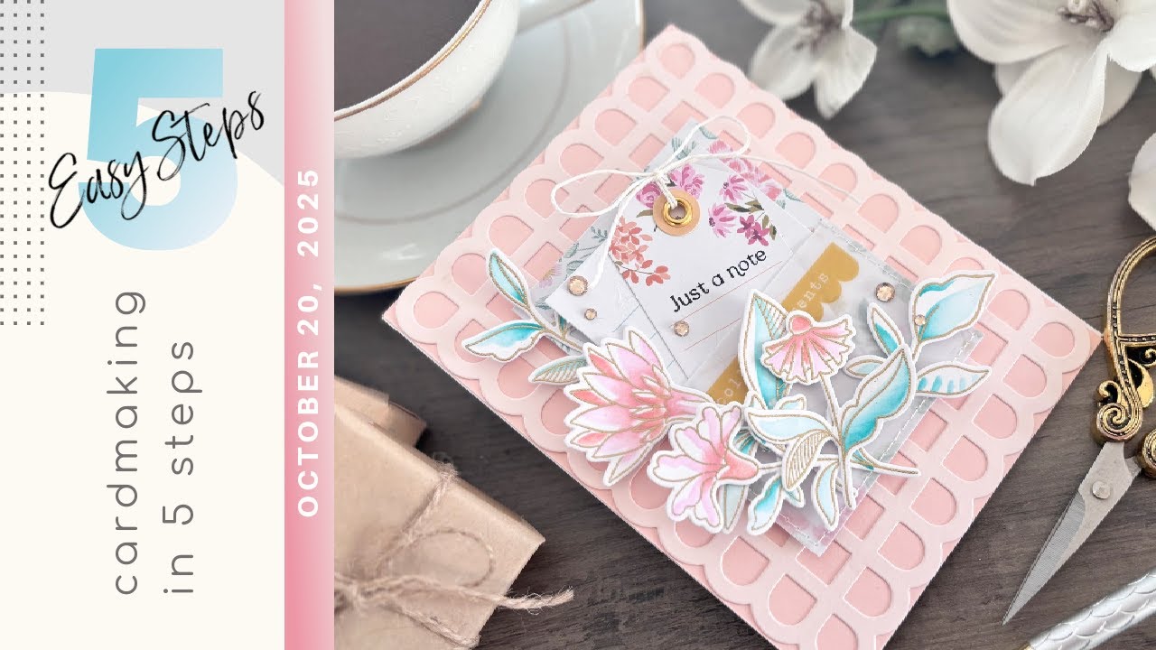 5 простых шагов к созданию цветочной открытки из веленевой бумаги | Pinkfresh Studio Kindness In ...