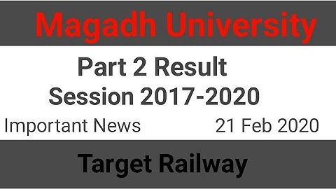 Magadh University BA/BSc/BCom/Part 2 Result 2020||MU Part 2 Result 2020
