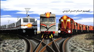 Many Indian locomotives are parked for the Egyptians, three cars on one tracktrain simulator game screenshot 3