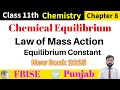 Law of Mass Action | Equilibrium Constant | Chapter 8 - Chemical Equilibrium | 11th Class Chemistry.