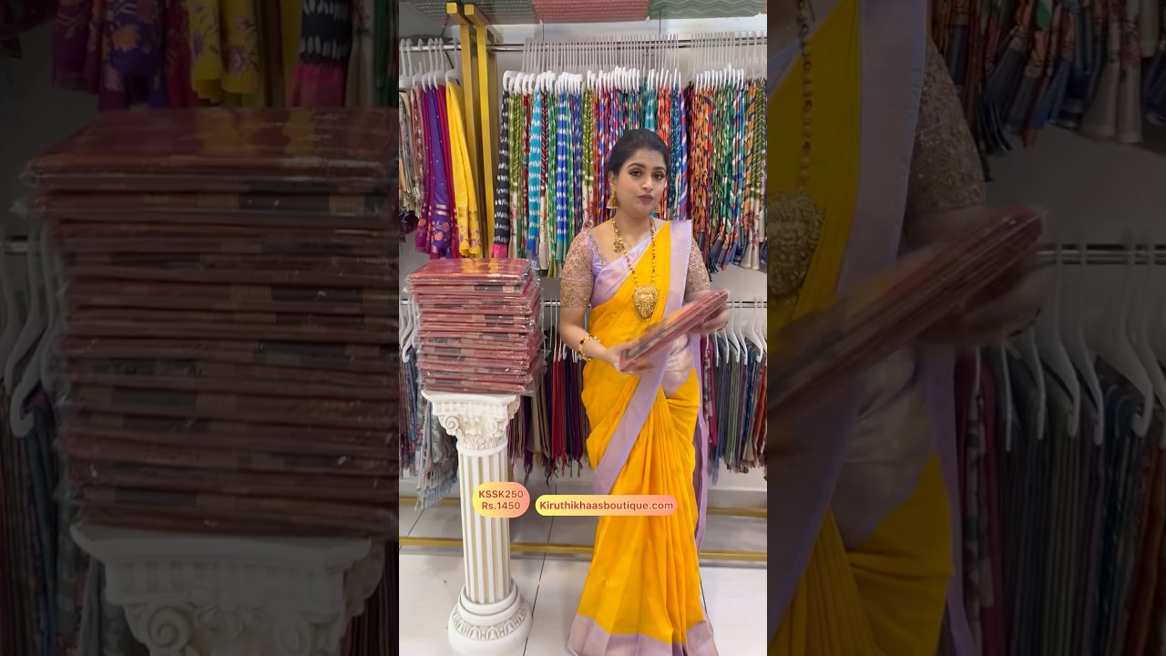 🤩Код сари: KSSK250🤩Канчиский шелк🤩1450 рупий🤩WhatsApp 9940181966🤩kiruthikhaasboutique.com🤩