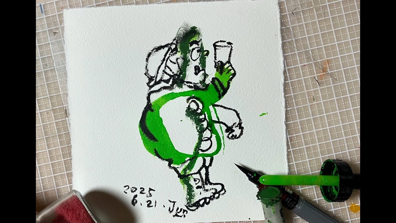 限定お買い得商品 Happy Birthday Drawing＿2025.06.21「ファン付き作業着。」が 絵画