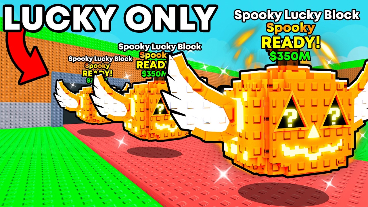 100 SPOOKY LUCKY BLOCK Race In Steal a Brainrot!