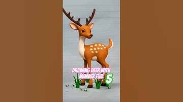 how to draw a deer with number five (5)
