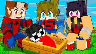 Adopted by a SUPERHERO FAMILY in Minecraft!