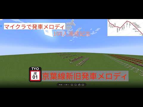 【登録者数100人記念動画】マイクラで京葉線新旧発車メロディつくってみた