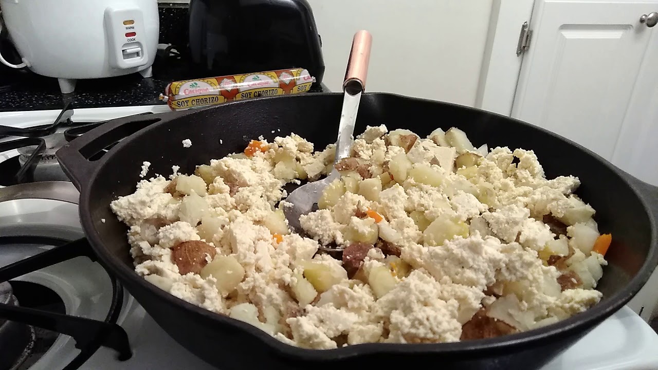 Tofu Scramble with Soy Chorizo and Potatoes YouTube
