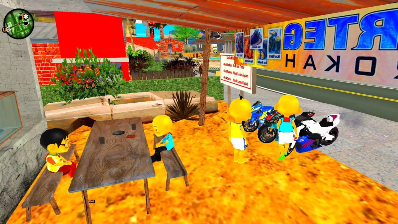 Upin dan ipin bawa Motor Sport PaPa Polisi masuk Kolam ikan , Jarjit senang 🤣 Dunia Oyya