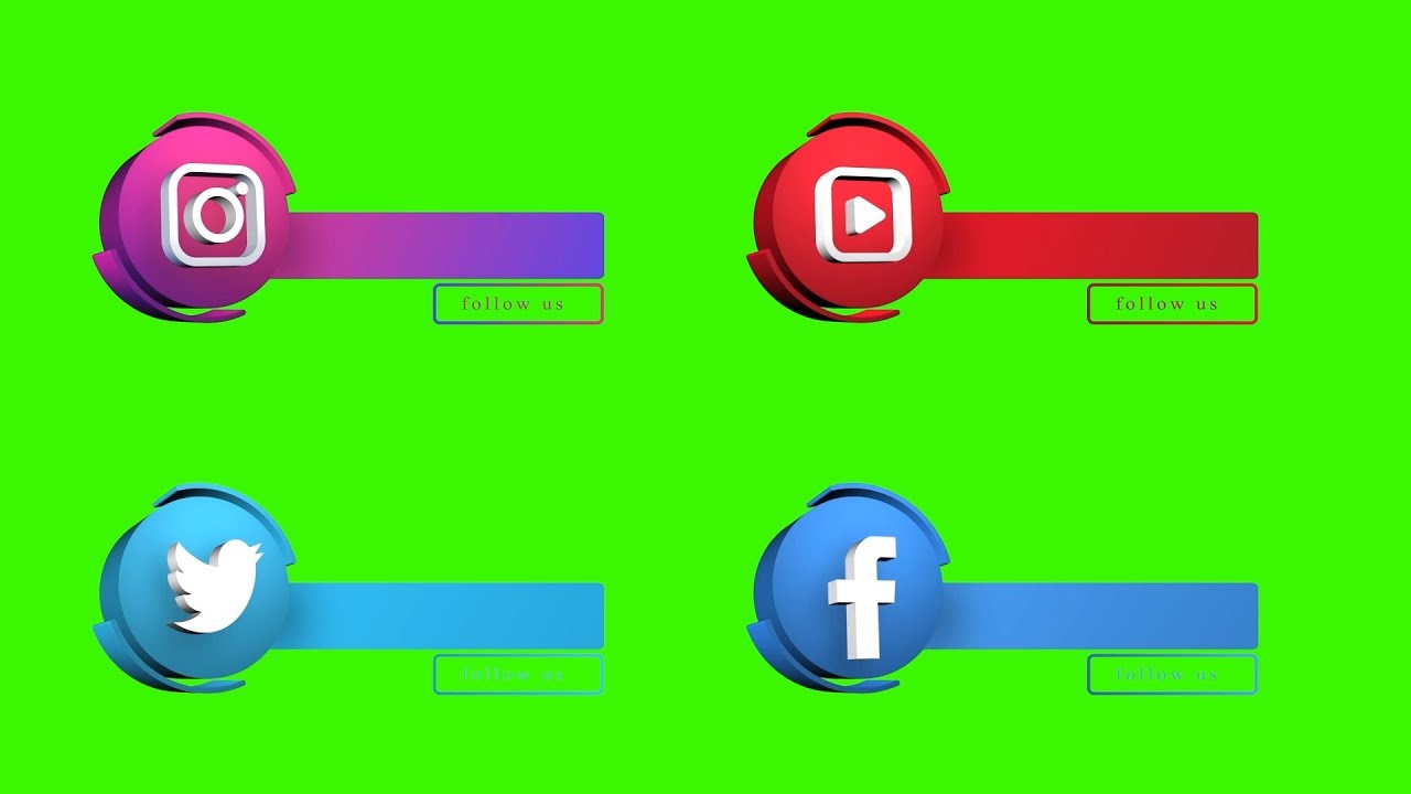 Social Media 3d Lowerthirds Green Screen