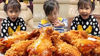 给闺女做特大炸鸡桶！裹满酱汁满嘴是肉香味，爸爸版的炸鸡是最棒的炸鸡了！【东东一家】