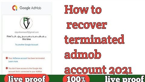 How to recover terminated admob account || Live proof kaise apply krte hai || admob terminated 2021