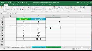 Fact function example in excel