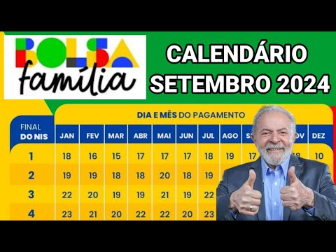 CALENDÁRIO COMPLETO BOLSA FAMÍLIA 2024! PUBLICADO CALENDÁRIO DE SETEMBRO 2024