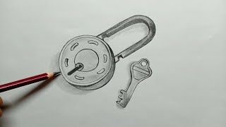 LOCK AND KEY #drawing // ताला चाभी का चित्र