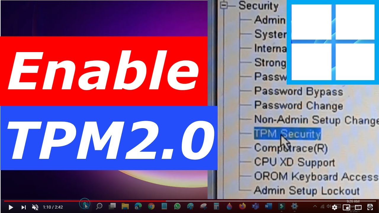 How To Enable TPM 2.0 in BIOS for Windows 11 Enable TPM on your PC