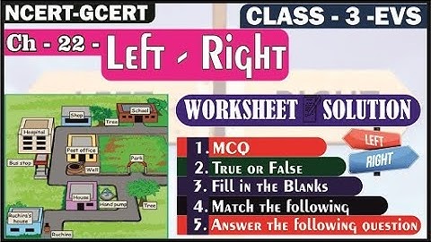 Left-Right II Worksheet Solution II Class 3 EVS Chapter 22 II @PratibhaJadhav