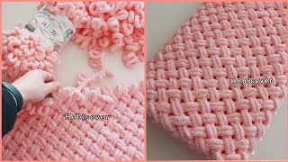 NO NEEDLE NO HOOK 💥Make a Blanket in One Day 😍 Knit Baby Blanket by Hand With Alize Puffy / SUBTITLE