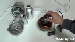 Rotating Aluminum can in the induction motor stator