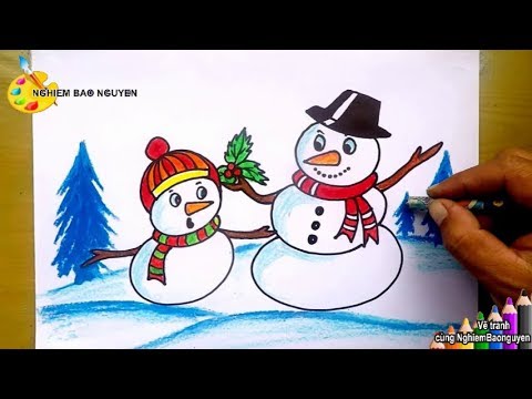 Vẽ Người Tuyết Thật Là Dễ Thương/How To Draw A Cute Snowman - Youtube